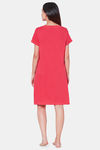 Soie Cotton Modal Knee Length Nightdress - Pink — thumbnail 5