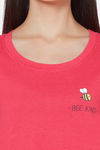 Soie Cotton Modal Knee Length Nightdress - Pink — thumbnail 7