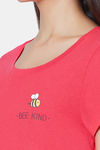 Soie Cotton Modal Knee Length Nightdress - Pink — thumbnail 8