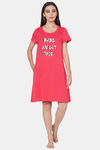 Soie Cotton Modal Knee Length Nightdress - Pink — thumbnail 1