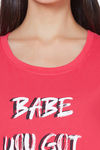 Soie Cotton Modal Knee Length Nightdress - Pink — thumbnail 6