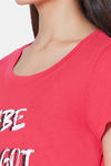 Soie Cotton Modal Knee Length Nightdress - Pink — thumbnail 7