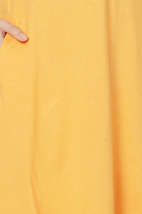 Soie Cotton Modal Knee Length Nightdress - Yellow — image 8