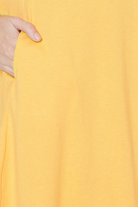 Soie Cotton Modal Knee Length Nightdress - Yellow — image 8