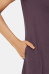 Soie Cotton Modal Knee Length Nightdress - Purple — thumbnail 8
