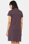 Soie Cotton Modal Knee Length Nightdress - Purple — thumbnail 4