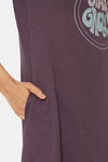 Soie Cotton Modal Knee Length Nightdress - Purple — thumbnail 8