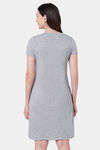 Soie Cotton Modal Knee Length Nightdress - Grey — thumbnail 4
