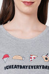 Soie Cotton Modal Knee Length Nightdress - Grey — thumbnail 7