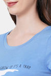 Soie Cotton Modal Knee Length Nightdress - Blue — thumbnail 8