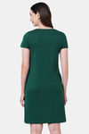 Soie Cotton Modal Knee Length Nightdress - Green — thumbnail 4