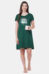 Soie Cotton Modal Knee Length Nightdress - Green — thumbnail 6