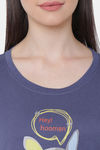 Soie Cotton Modal Knee Length Nightdress - Blue — thumbnail 6