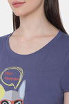 Soie Cotton Modal Knee Length Nightdress - Blue — thumbnail 7