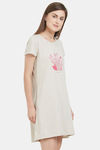 Soie Cotton Modal Knee Length Nightdress - Skin — thumbnail 2