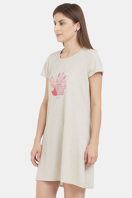 Soie Cotton Modal Knee Length Nightdress - Skin — image 3