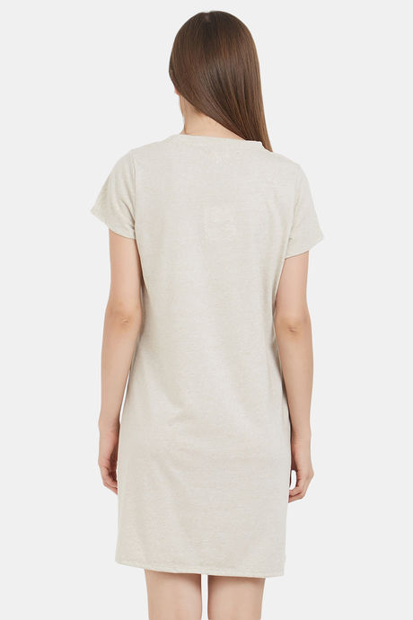 Soie Cotton Modal Knee Length Nightdress - Skin — image 4