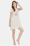 Soie Cotton Modal Knee Length Nightdress - Skin — thumbnail 5
