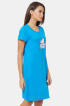 Soie Cotton Modal Knee Length Nightdress - Blue — thumbnail 2