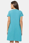 Soie Cotton Modal Knee Length Nightdress - Blue — thumbnail 4