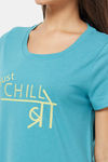 Soie Cotton Modal Knee Length Nightdress - Blue — thumbnail 7