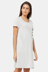 Soie Cotton Modal Knee Length Nightdress - Grey — thumbnail 2