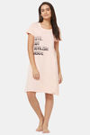Soie Cotton Modal Knee Length Nightdress - Pink — thumbnail 5