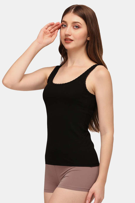 Soie Cotton Elastane Camisole - Black — image 2