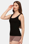 Soie Cotton Elastane Camisole - Black — thumbnail 2