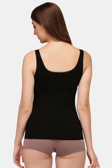 Soie Cotton Elastane Camisole - Black — image 3
