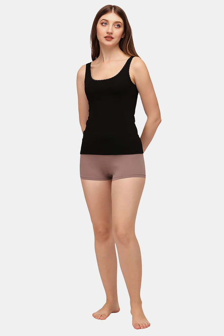 Soie Cotton Elastane Camisole (Pack of 2) - Black Peach — image 10