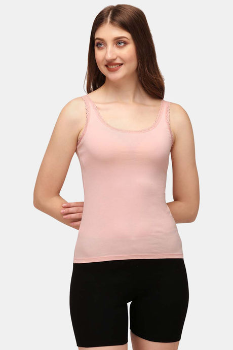 Soie Cotton Elastane Camisole (Pack of 2) - Black Peach — image 2