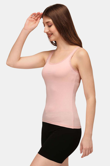 Soie Cotton Elastane Camisole (Pack of 2) - Black Peach — image 3