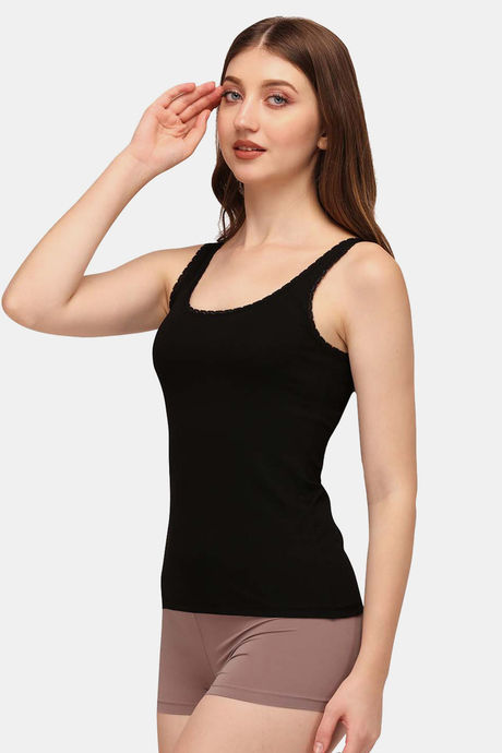 Soie Cotton Elastane Camisole (Pack of 2) - Black Peach — image 8