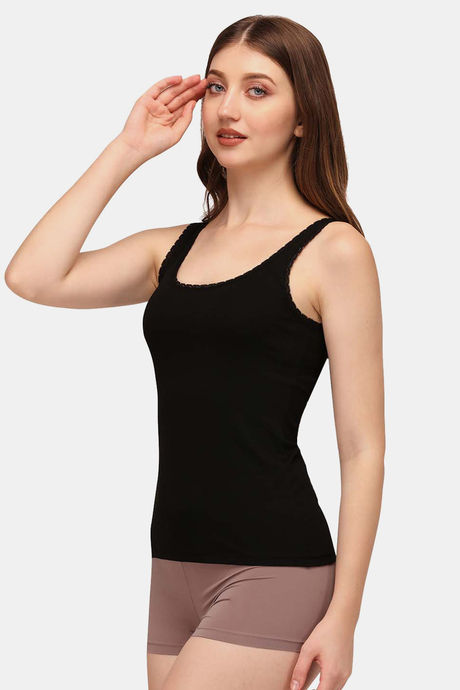 Soie Cotton Elastane Camisole (Pack of 2) - Black Tan — image 8