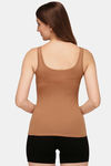 Soie Cotton Elastane Camisole (Pack of 2) - Peach Tan — thumbnail 4