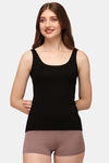 Soie Cotton Elastane Camisole (Pack of 2) - White Black — thumbnail 2
