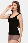 Soie Cotton Elastane Camisole (Pack of 2) - White Black — thumbnail 3