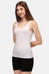 Soie Cotton Elastane Camisole (Pack of 2) - White Black — thumbnail 7