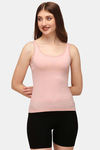 Soie Cotton Elastane Camisole (Pack of 2) - White Peach — thumbnail 2
