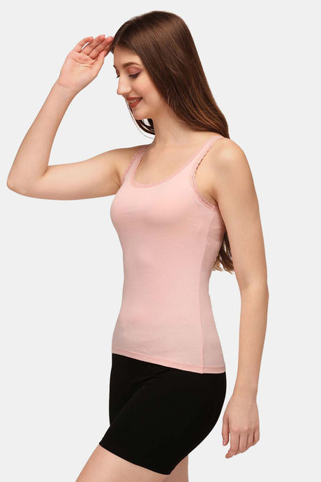 Soie Cotton Elastane Camisole (Pack of 2) - White Peach — image 3