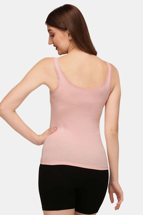 Soie Cotton Elastane Camisole (Pack of 2) - White Peach — image 4