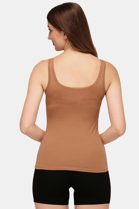 Soie Cotton Elastane Camisole (Pack of 2) - White Tan — image 4