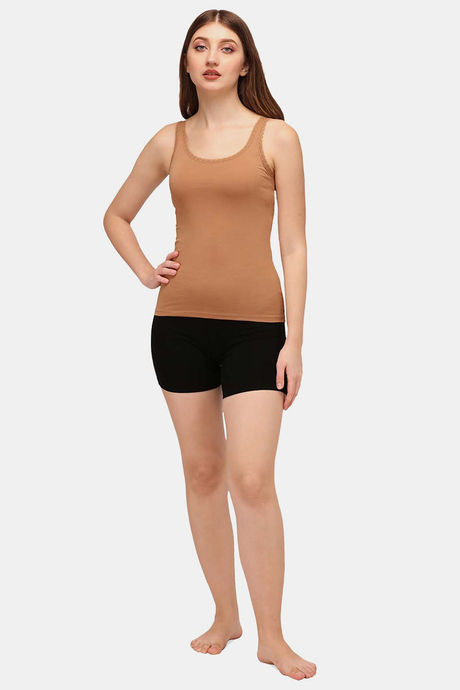 Soie Cotton Elastane Camisole (Pack of 2) - White Tan — image 5