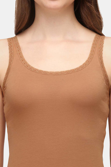 Soie Cotton Elastane Camisole (Pack of 2) - White Tan — image 6
