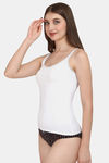 Soie Cotton Elastane Camisole - White — thumbnail 2