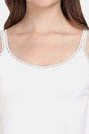 Soie Cotton Elastane Camisole - White — thumbnail 5