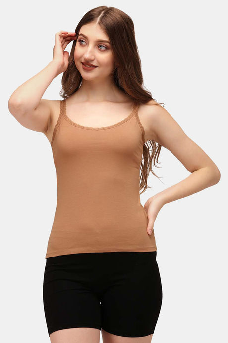 Soie Cotton Elastane Camisole (Pack of 2) - Black Tan — image 2