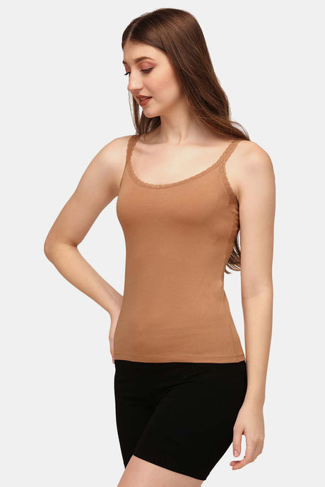 Soie Cotton Elastane Camisole (Pack of 2) - Black Tan — image 3