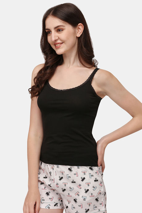 Soie Cotton Elastane Camisole (Pack of 2) - Black Tan — image 8